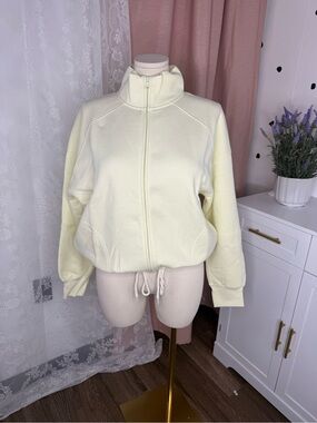 OFFLINE By Aerie Cloud Fleece Seamed Full Zip GREEN BEAM color